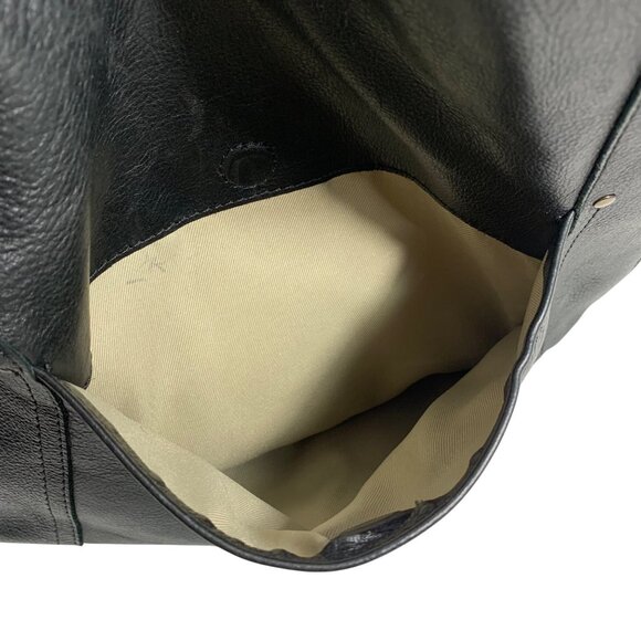 AMERICAN LEATHER CO Avery Sling Hobo Shoulder Bag Black Leather Tote EUC - Picture 6 of 13